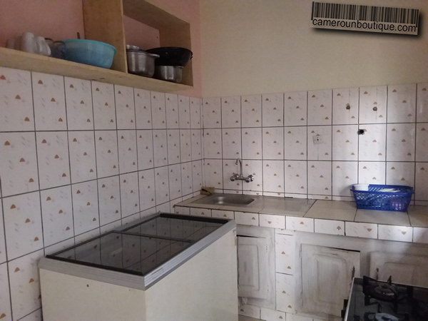 Cuisine Appartement meublé climatisé 2 chambres à louer à Yaoundé Nsam Garanti